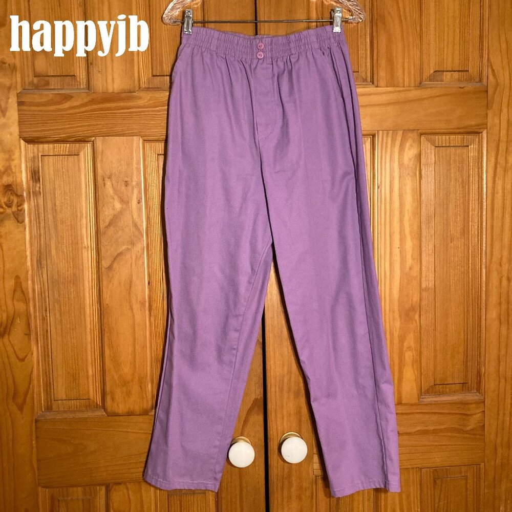 EUC Bobbie Brooks Vintage 90s Pull On Pants Elastic Waist Purple Size 14P